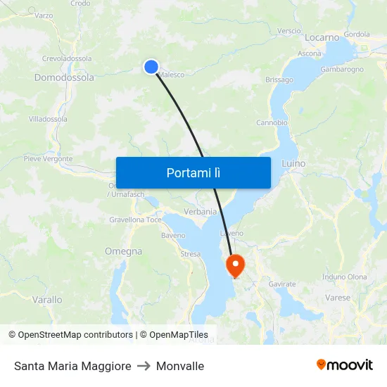 Santa Maria Maggiore to Monvalle map