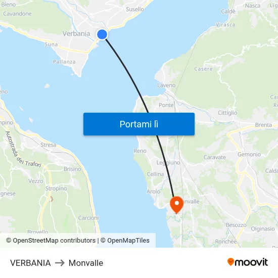 VERBANIA to Monvalle map