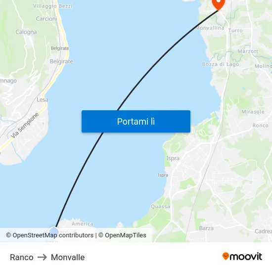 Ranco to Monvalle map