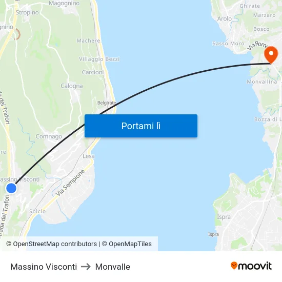 Massino Visconti to Monvalle map