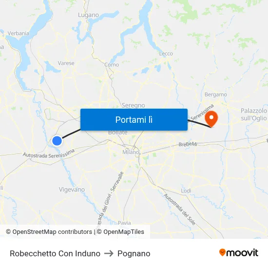 Robecchetto Con Induno to Pognano map