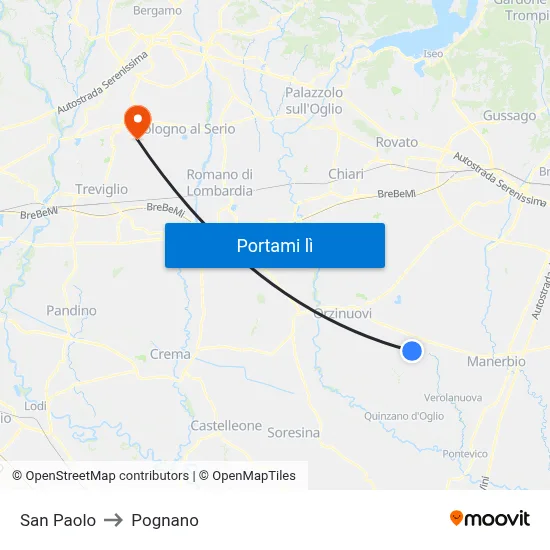 San Paolo to Pognano map
