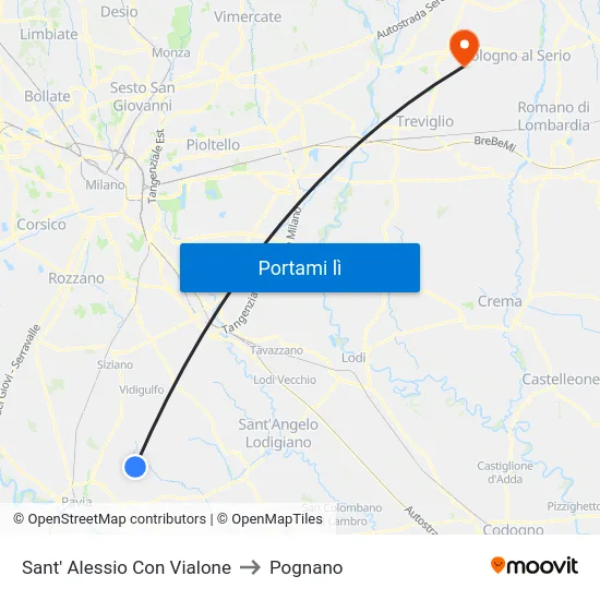 Sant' Alessio Con Vialone to Pognano map