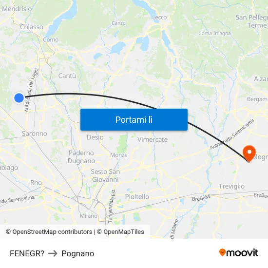 FENEGR? to Pognano map