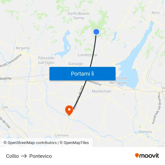 Collio to Pontevico map