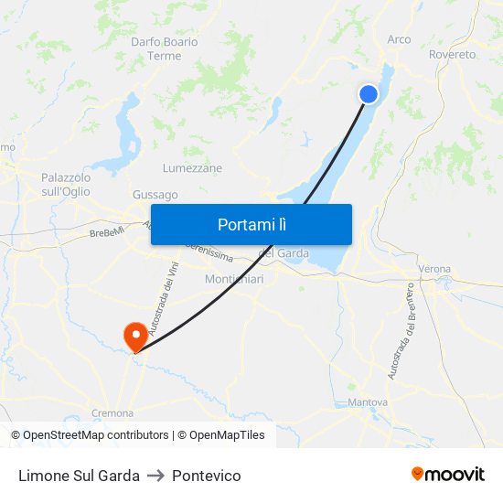 Limone Sul Garda to Pontevico map
