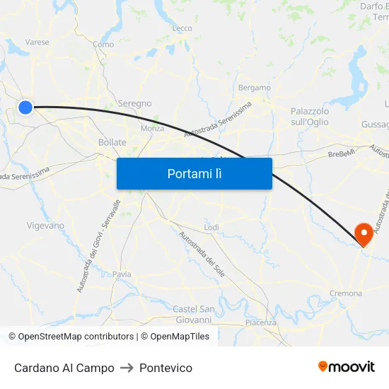 Cardano Al Campo to Pontevico map