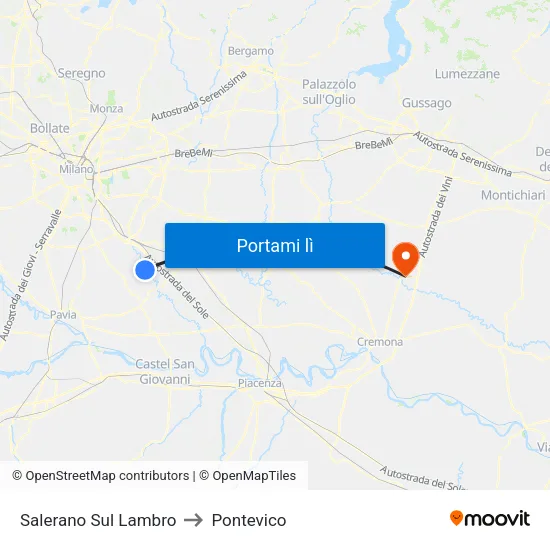 Salerano Sul Lambro to Pontevico map