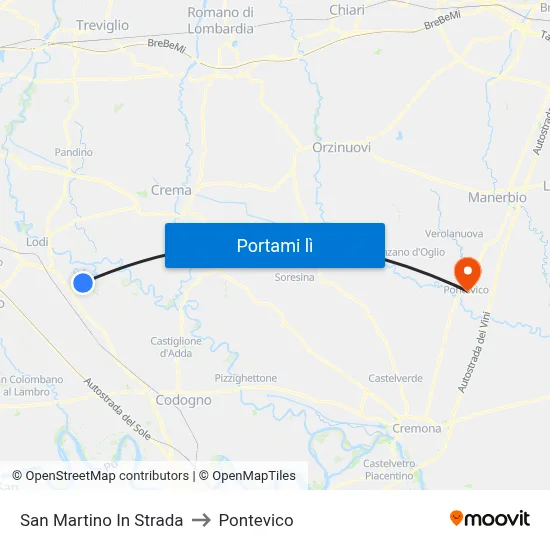 San Martino In Strada to Pontevico map