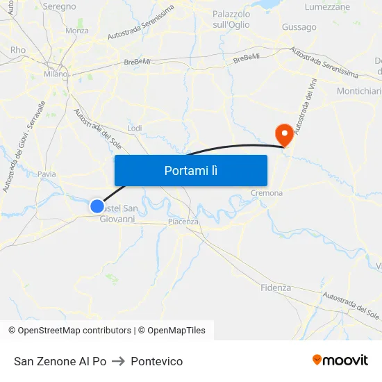 San Zenone Al Po to Pontevico map