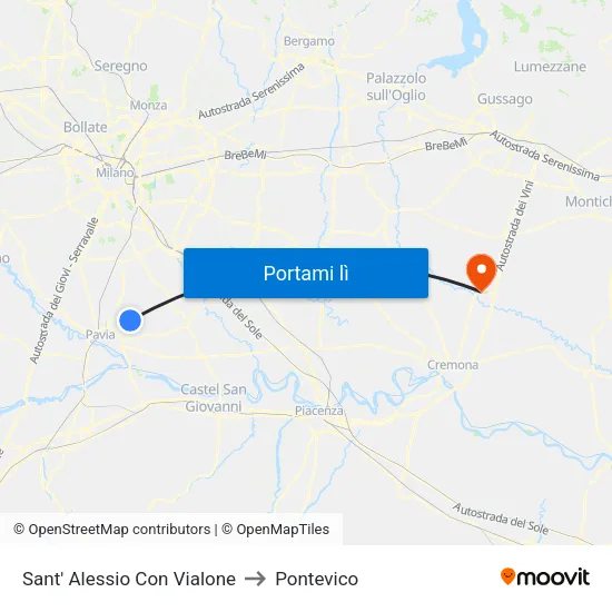 Sant' Alessio Con Vialone to Pontevico map