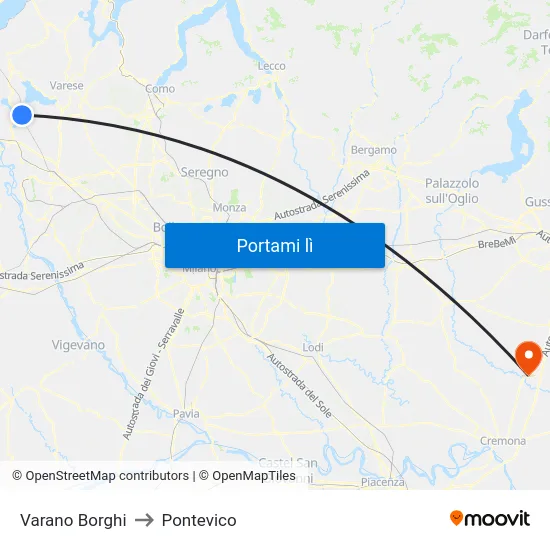 Varano Borghi to Pontevico map