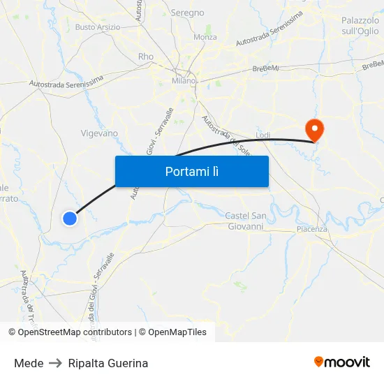 Mede to Ripalta Guerina map