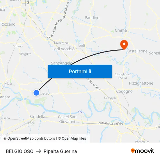BELGIOIOSO to Ripalta Guerina map