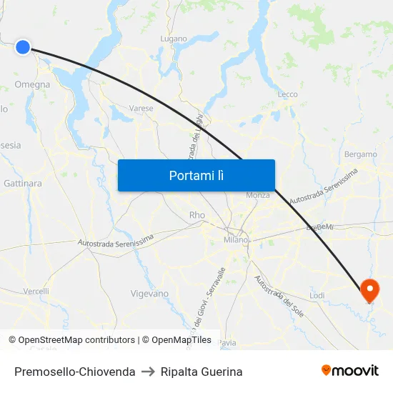 Premosello-Chiovenda to Ripalta Guerina map