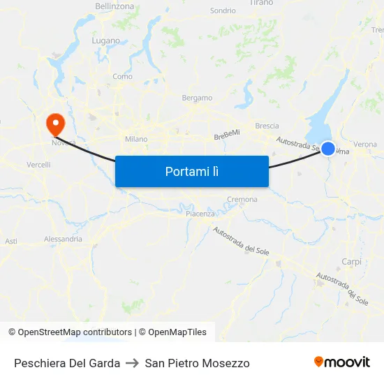 Peschiera Del Garda to San Pietro Mosezzo map
