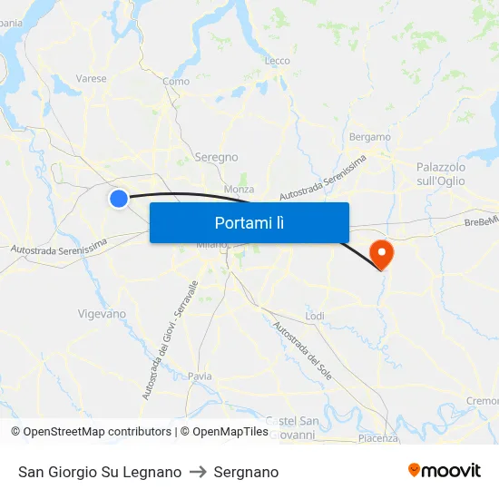 San Giorgio Su Legnano to Sergnano map