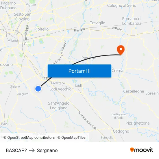 BASCAP? to Sergnano map