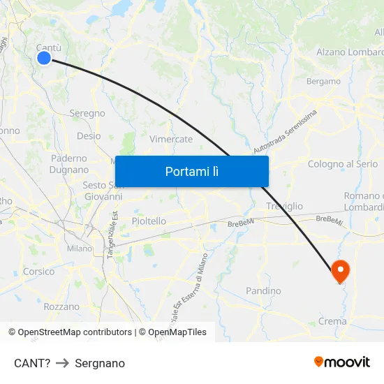 CANT? to Sergnano map