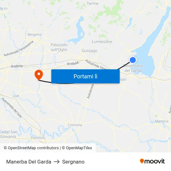 Manerba Del Garda to Sergnano map