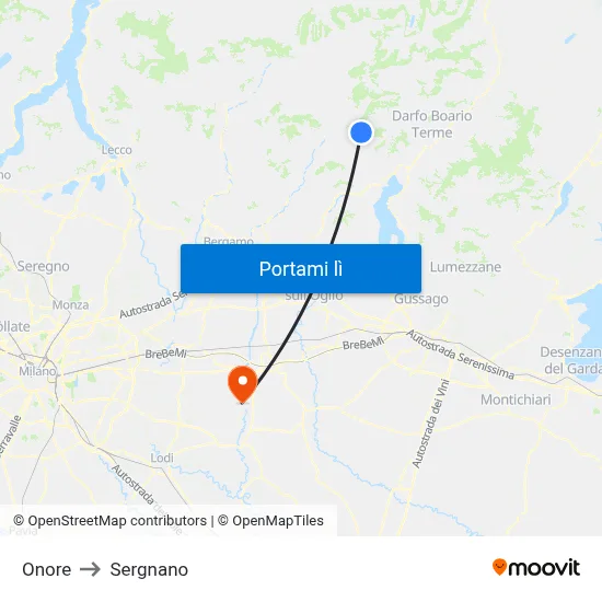 Onore to Sergnano map