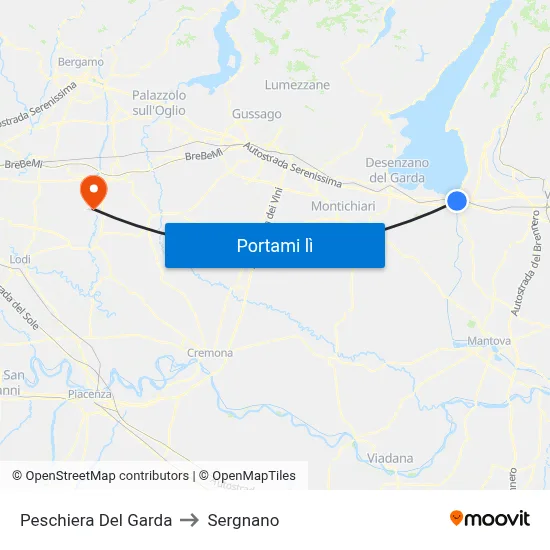 Peschiera Del Garda to Sergnano map