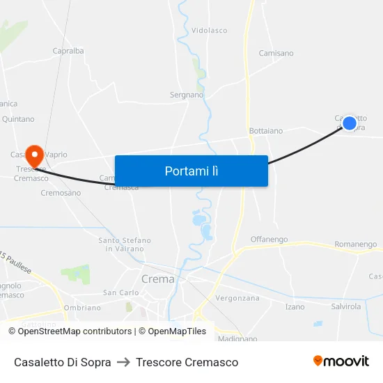 Casaletto Di Sopra to Trescore Cremasco map