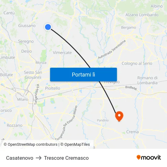 Casatenovo to Trescore Cremasco map
