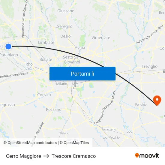 Cerro Maggiore to Trescore Cremasco map