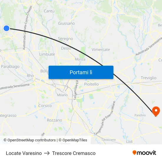 Locate Varesino to Trescore Cremasco map