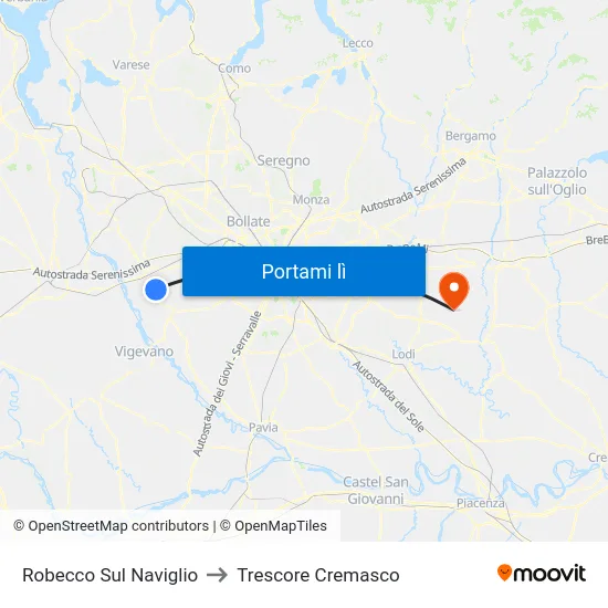 Robecco Sul Naviglio to Trescore Cremasco map