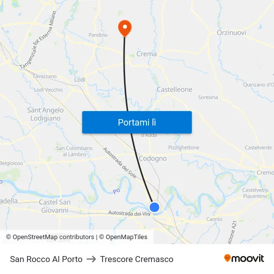San Rocco Al Porto to Trescore Cremasco map
