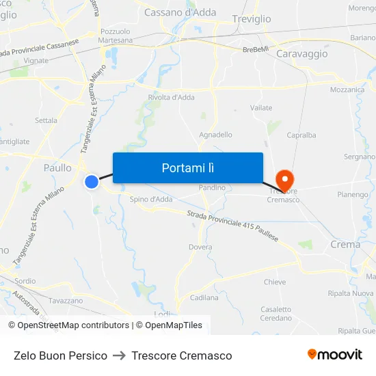 Zelo Buon Persico to Trescore Cremasco map
