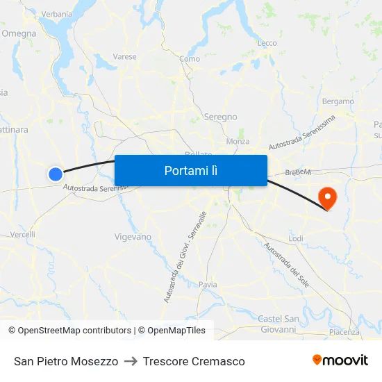 San Pietro Mosezzo to Trescore Cremasco map
