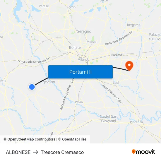 ALBONESE to Trescore Cremasco map