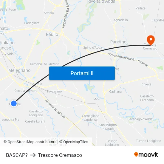 BASCAP? to Trescore Cremasco map