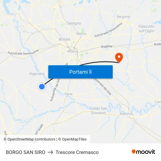 BORGO SAN SIRO to Trescore Cremasco map