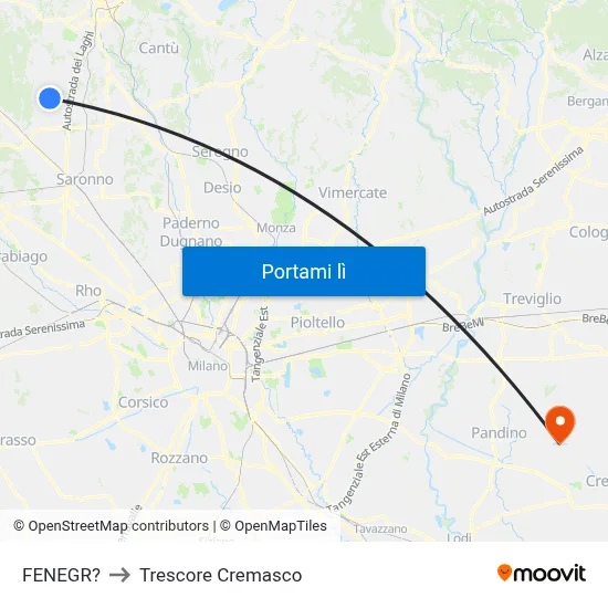 FENEGR? to Trescore Cremasco map