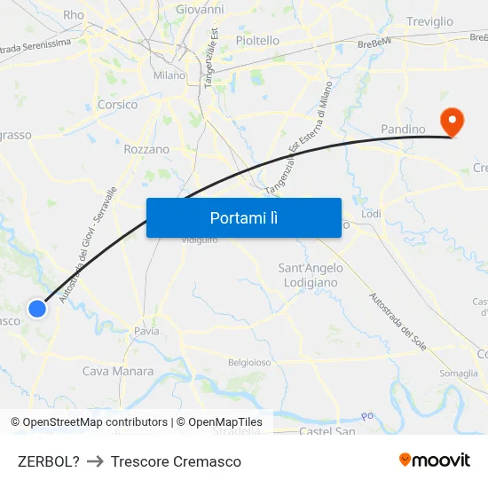 ZERBOL? to Trescore Cremasco map