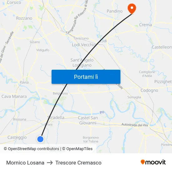 Mornico Losana to Trescore Cremasco map