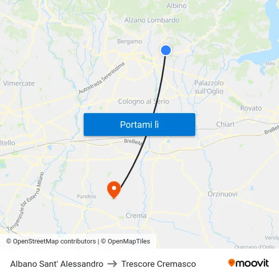 Albano Sant' Alessandro to Trescore Cremasco map