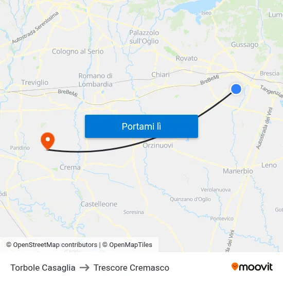 Torbole Casaglia to Trescore Cremasco map