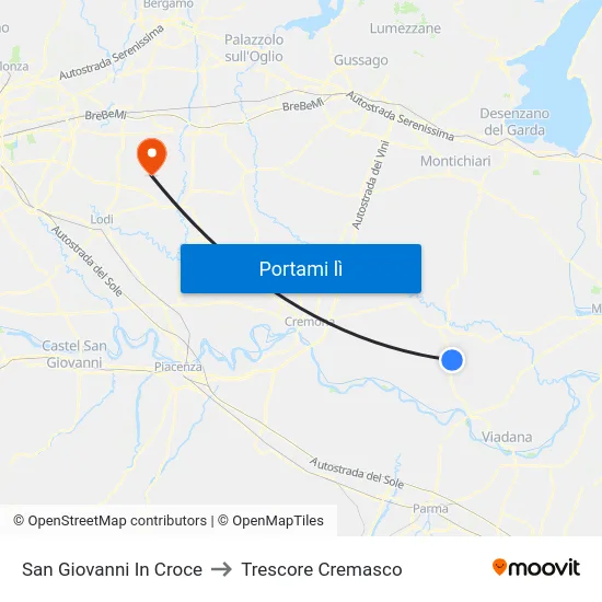 San Giovanni In Croce to Trescore Cremasco map