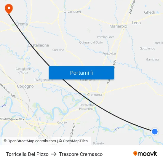 Torricella Del Pizzo to Trescore Cremasco map