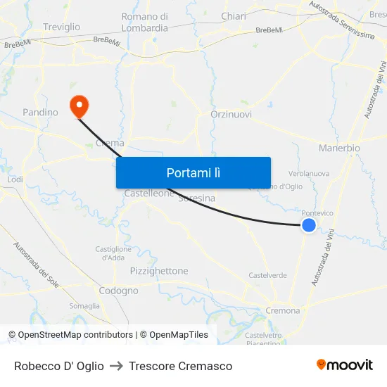 Robecco D' Oglio to Trescore Cremasco map