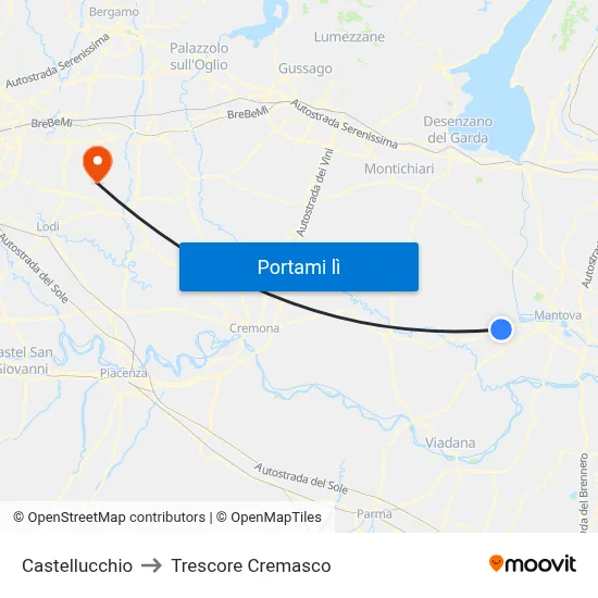Castellucchio to Trescore Cremasco map