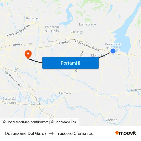 Desenzano Del Garda to Trescore Cremasco map
