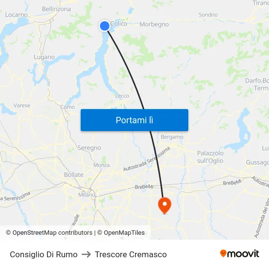 Consiglio Di Rumo to Trescore Cremasco map