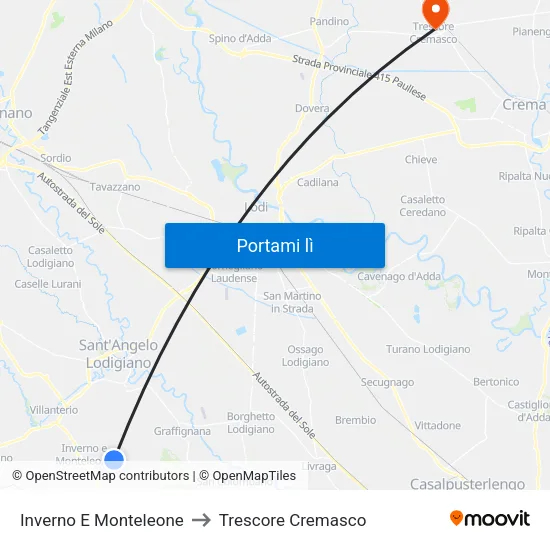 Inverno E Monteleone to Trescore Cremasco map
