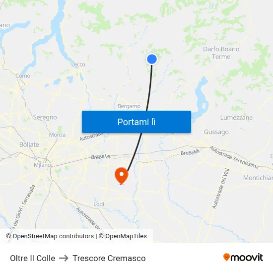 Oltre Il Colle to Trescore Cremasco map